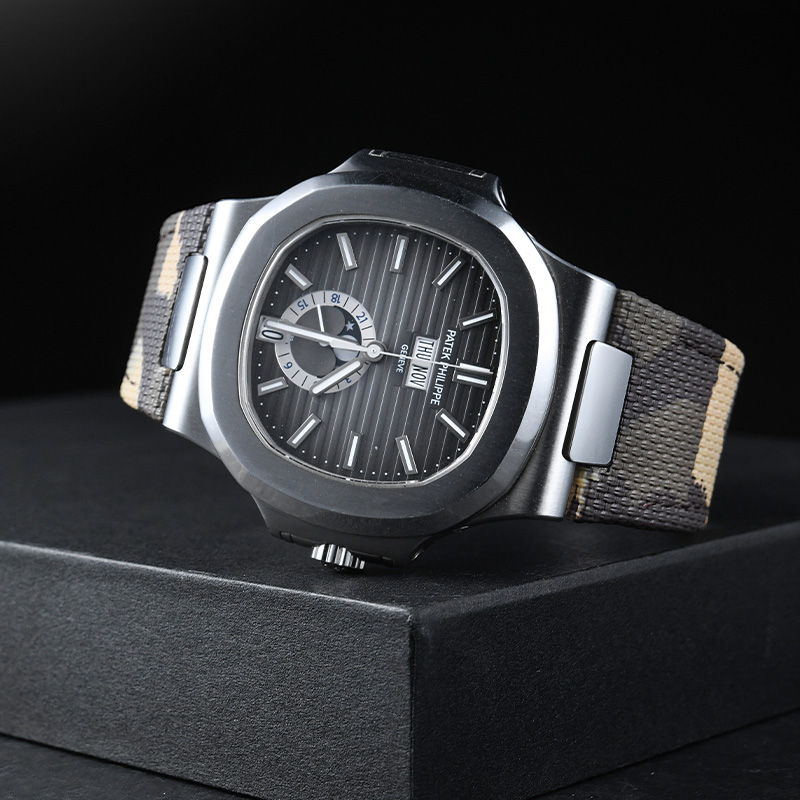 维瑞亚魔术贴帆布表带适用于鹦鹉螺5711/5726/5712/5980皮带款