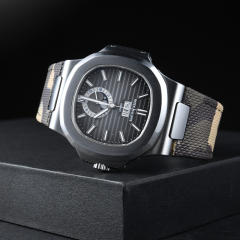 维瑞亚魔术贴帆布表带适用于鹦鹉螺5712/1A或5712/1R金属表带款