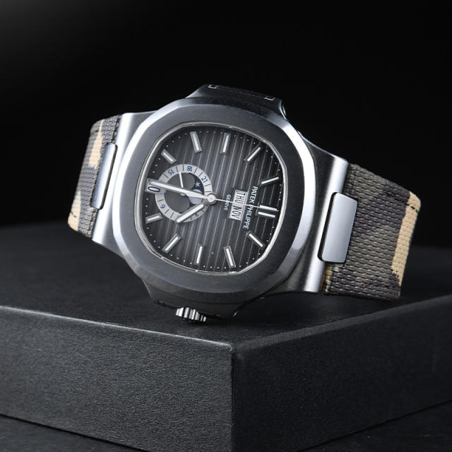 维瑞亚魔术贴帆布表带适用于鹦鹉螺5711/1A或5711/1R金属表带款