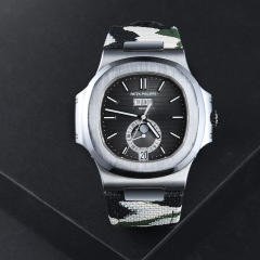 维瑞亚魔术贴帆布表带适用于鹦鹉螺5712/1A或5712/1R金属表带款