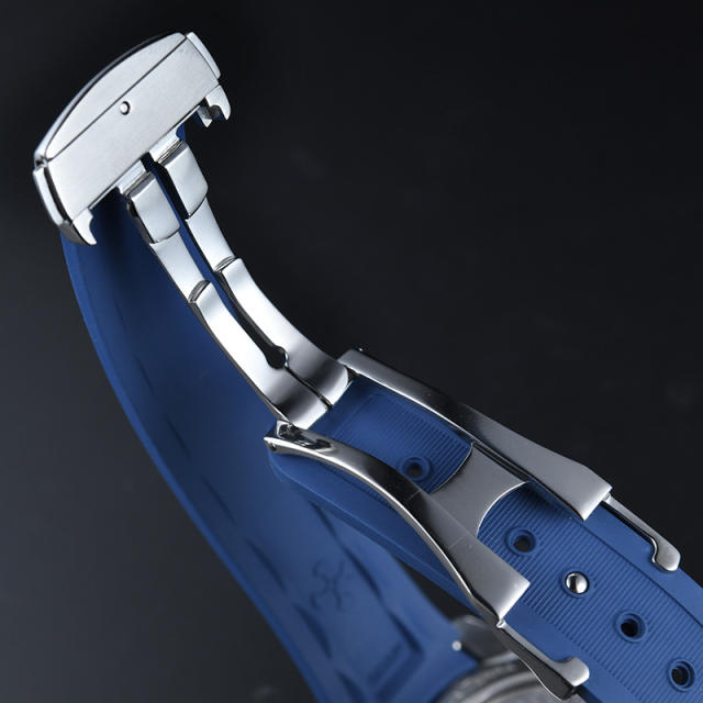 维瑞亚橡胶表带适用于OMEGA海马150M 43mm世界时