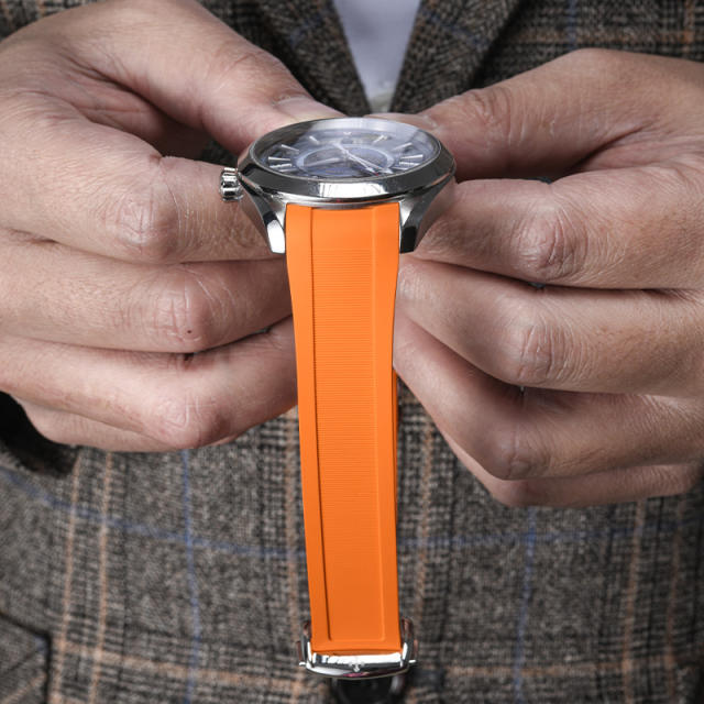 维瑞亚橡胶表带适用于OMEGA海马150M 43mm世界时