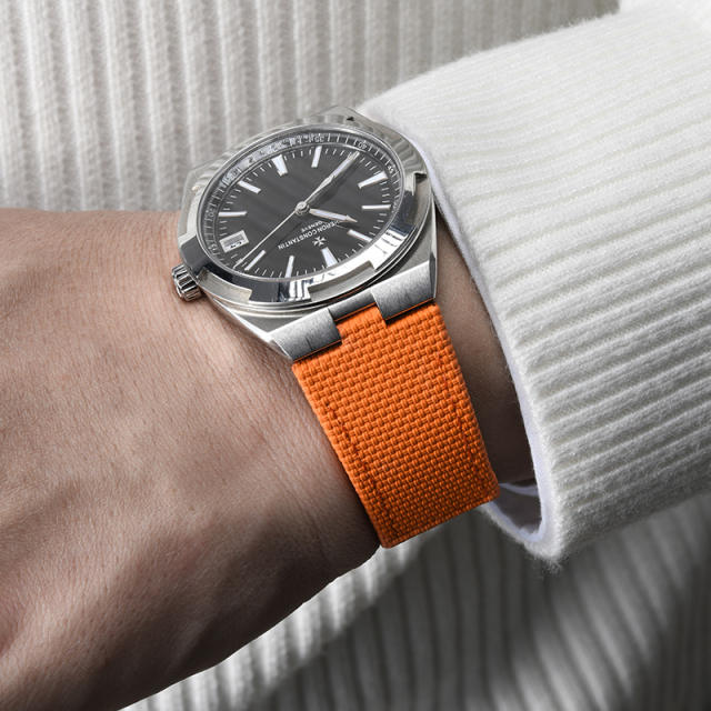 维瑞亚魔术贴帆布表带适用江诗丹顿纵横四海4500/4520/5500/5520/7900/7920