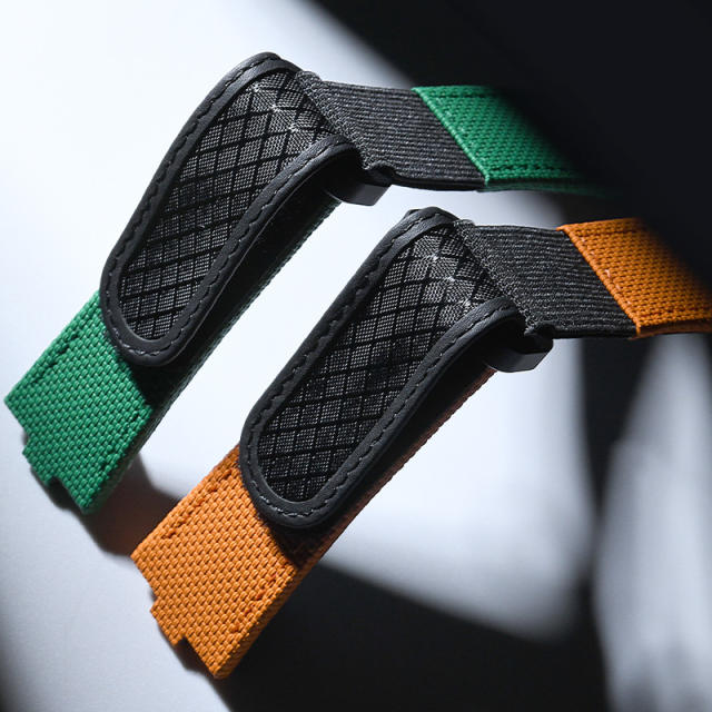 维瑞亚魔术贴帆布表带适用江诗丹顿纵横四海4500/4520/5500/5520/7900/7920