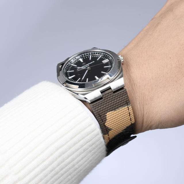 维瑞亚魔术贴帆布表带适用江诗丹顿纵横四海4500/4520/5500/5520/7900/7920