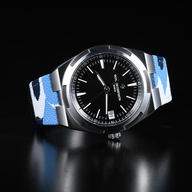 维瑞亚魔术贴帆布表带适用江诗丹顿纵横四海4500/4520/5500/5520/7900/7920