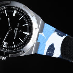 维瑞亚魔术贴帆布表带适用江诗丹顿纵横四海4500/4520/5500/5520/7900/7920