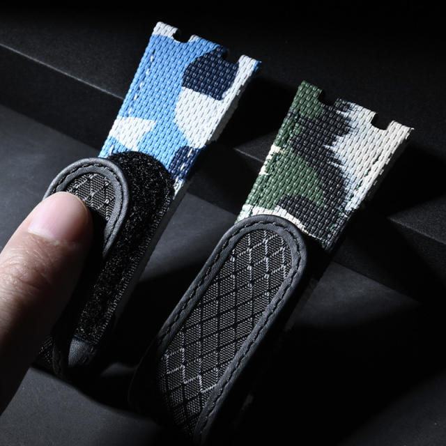 维瑞亚魔术贴帆布表带适用于AP 15400.15500.26239.26331.26240.