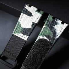 维瑞亚魔术贴帆布表带适用于爱彼皇家橡树离岸26400