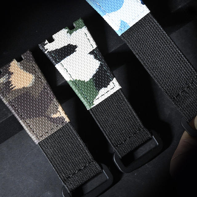 维瑞亚魔术贴帆布表带适用于爱彼皇家橡树离岸26400