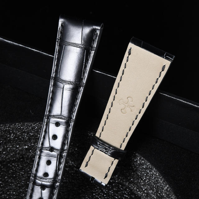 维瑞亚美洲鳄鱼皮表带适用于百达翡丽6007