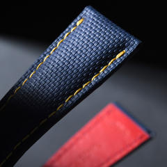 维瑞亚仿真编织纹路 皮间胶表带适用百达翡丽6007