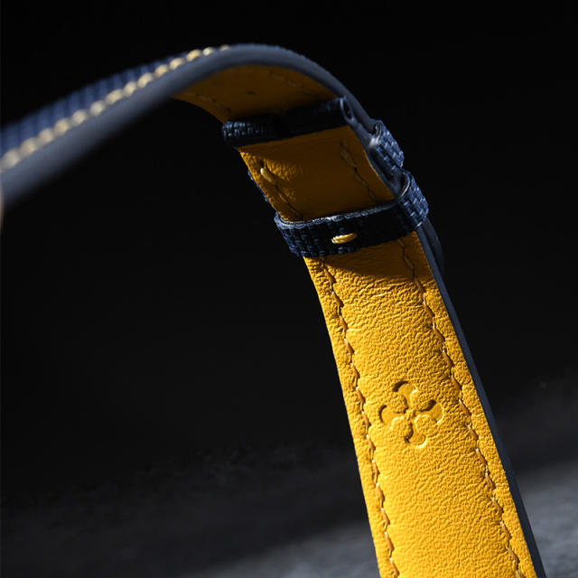 维瑞亚仿真编织纹路 皮间胶表带适用百达翡丽6007