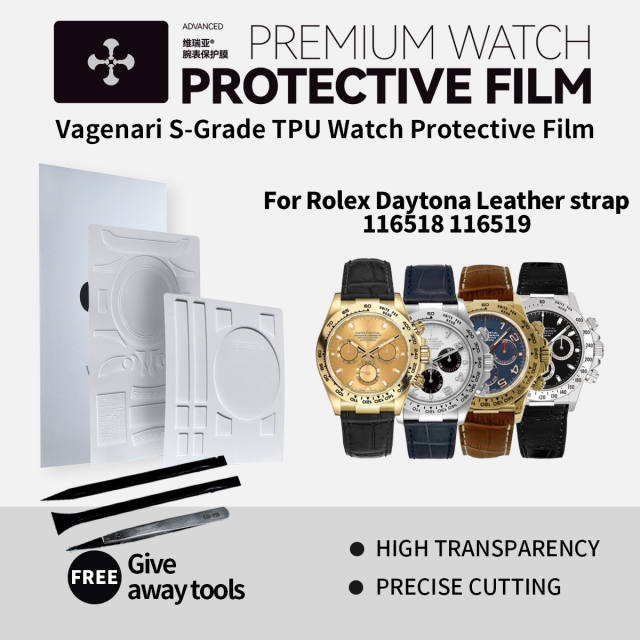 维瑞亚S双色TPU手表保护膜适用劳力士迪通拿皮带款116518/19