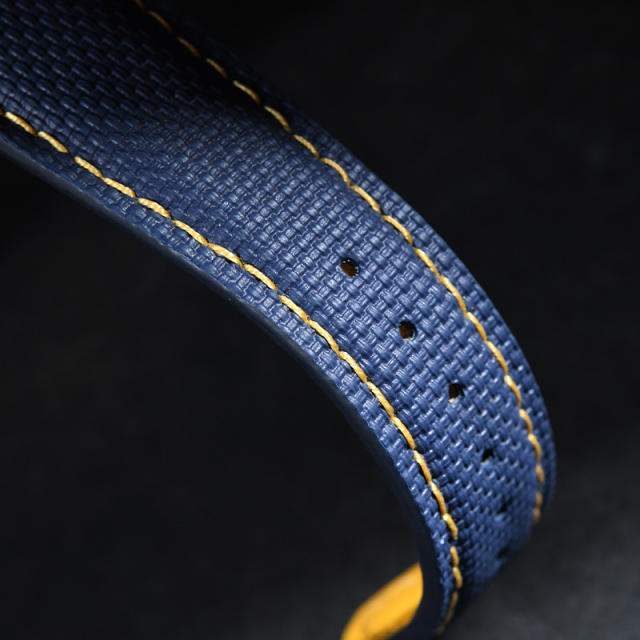 维瑞亚仿真编织纹路 皮间胶表带适用百达翡丽6007