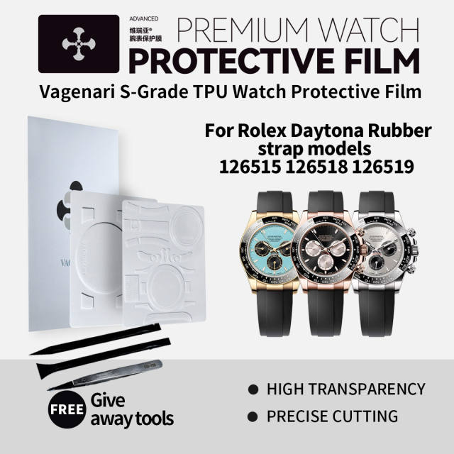 维瑞亚S双色TPU手表保护膜适用劳力士迪通拿胶带款126515/18/19
