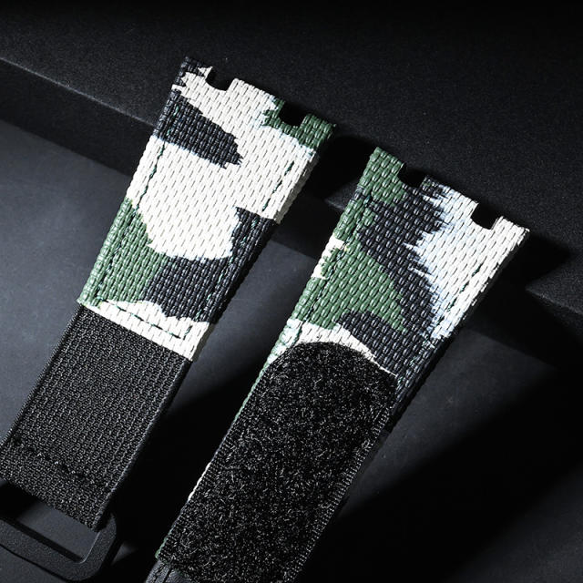 维瑞亚魔术贴帆布表带适用于爱彼皇家橡树离岸26470