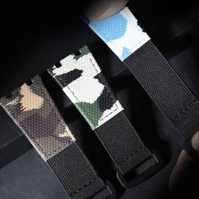 维瑞亚魔术贴帆布表带适用于爱彼皇家橡树离岸26470