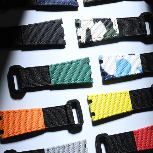 维瑞亚魔术贴帆布表带适用于爱彼皇家橡树离岸26470