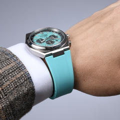 维瑞亚橡胶表带适用Citizen西铁城光动能三眼计时钛合金男CA4610