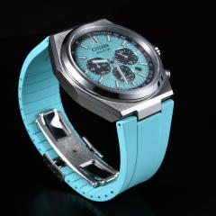 维瑞亚橡胶表带适用Citizen西铁城光动能三眼计时钛合金男CA4610