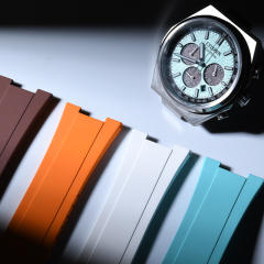 维瑞亚橡胶表带适用Citizen西铁城光动能三眼计时钛合金男CA4610