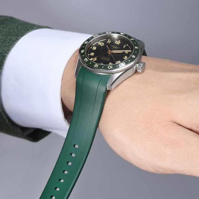 维瑞亚橡胶表带适用于浪琴先行者祖鲁时间39mm L3.802.4..