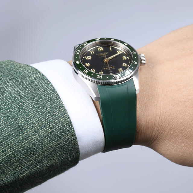 维瑞亚橡胶表带适用于浪琴先行者祖鲁时间39mm L3.802.4..