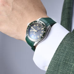 维瑞亚橡胶表带适用于浪琴先行者祖鲁时间39mm L3.802.4..