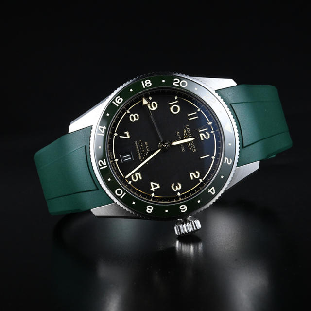 维瑞亚橡胶表带适用于浪琴先行者祖鲁时间39mm L3.802.4..