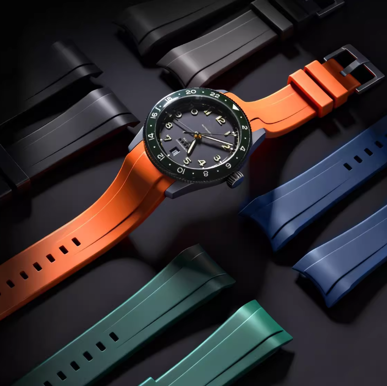 维瑞亚橡胶表带适用于浪琴先行者祖鲁时间39mm L3.802.4..