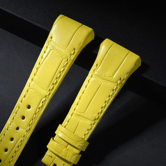 维瑞亚美洲鳄鱼皮表带适用于FM法穆兰V35