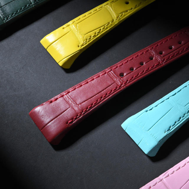 维瑞亚美洲鳄鱼皮表带适用于FM法穆兰V35