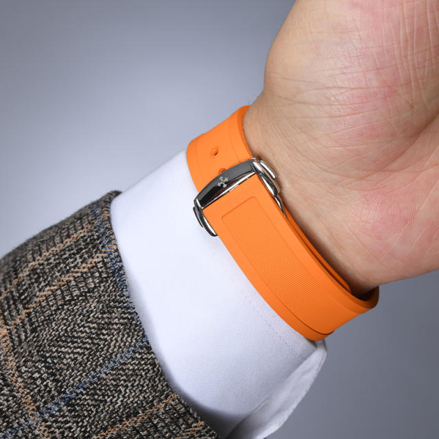 维瑞亚橡胶表带适用于欧米茄新海马300(日历6点位)折叠扣款