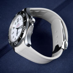 维瑞亚橡胶表带适用于欧米茄新海马300(日历6点位)折叠扣款