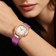 维瑞亚仿真编织纹 皮间胶表带适用于百达翡丽7010R