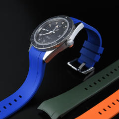 【适用双排字】维瑞亚橡胶表带适用于OMEGA海马300复古41mm系列