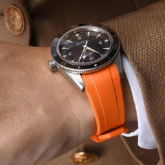 【适用双排字】维瑞亚橡胶表带适用于OMEGA海马300复古41mm系列