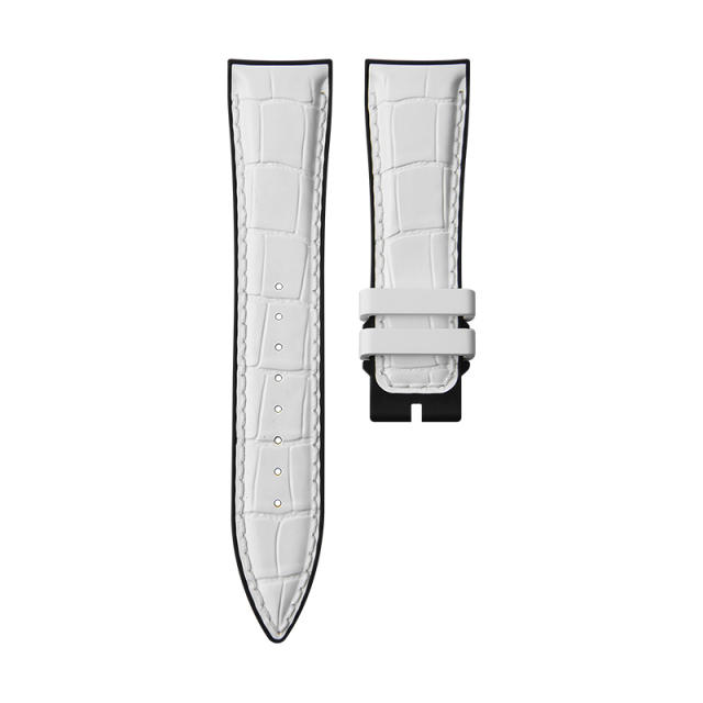 【仿鳄鱼皮纹】维瑞亚VAGENARI橡胶表带适用于积家大师39mm