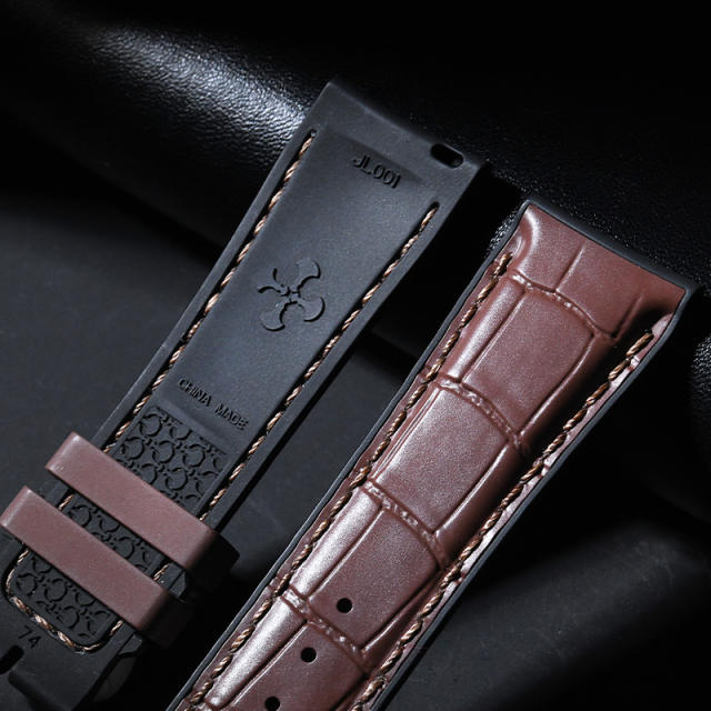 【仿鳄鱼皮纹】维瑞亚VAGENARI橡胶表带适用于积家大师39mm