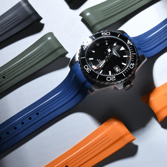 维瑞亚橡胶表带适用于浪琴康卡斯GMT 41mm
