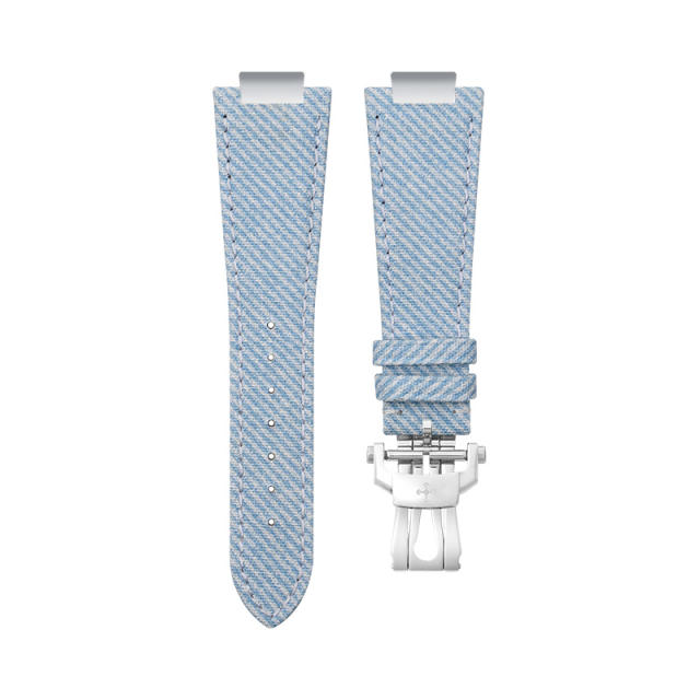 【第二代】维瑞亚牛仔布真皮表带适用于鹦鹉螺5711/1A 金属带款专用