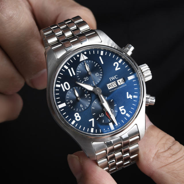 维瑞亚不锈钢表带 一键快拆 适用于万国飞行员计时41mm