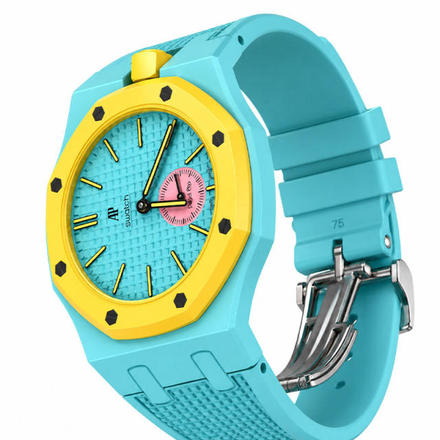 维瑞亚生物陶瓷表壳 氟橡胶表带适用Swatch AP Royal联名款含折叠扣