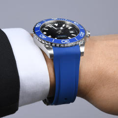 维瑞亚橡胶表带适用于浪琴三代康卡斯42mm