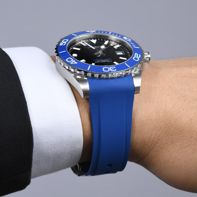 维瑞亚橡胶表带适用于浪琴三代康卡斯42mm