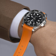 维瑞亚橡胶表带适用于浪琴三代康卡斯42mm