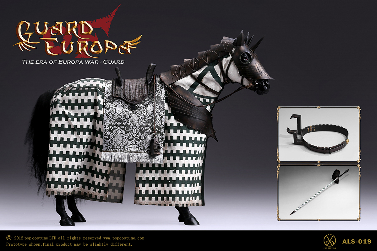 POP COSTUME 1/6 ALS019 The Era of Europa War Gothic Black armor Horse