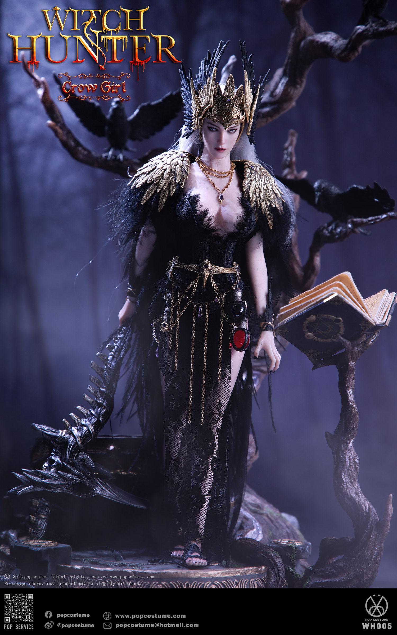 POP COSTUME 1/6 WH005 Witch H unter Series-The Crow Girl,1/6 W.H.S