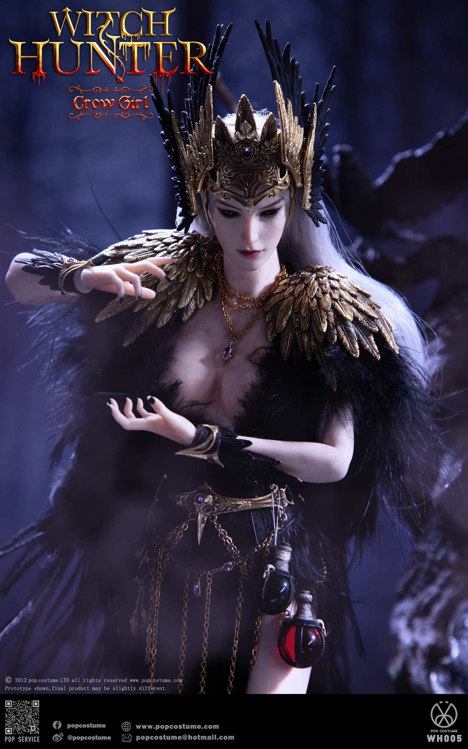 POP COSTUME 1/6 WH005 Witch H unter Series-The Crow Girl,1/6 W.H.S